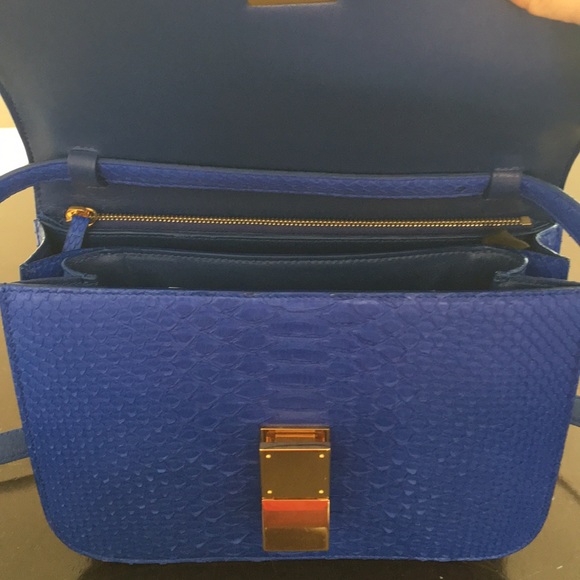 Celine blue python gold hardware box bag - Picture 5 of 8